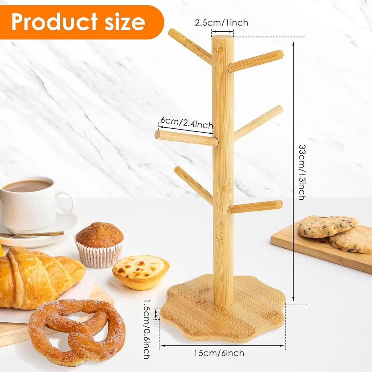 Wooden Tree Shape Pretzel & Sausage Display Holder Stand Food Display Stand PLUSH