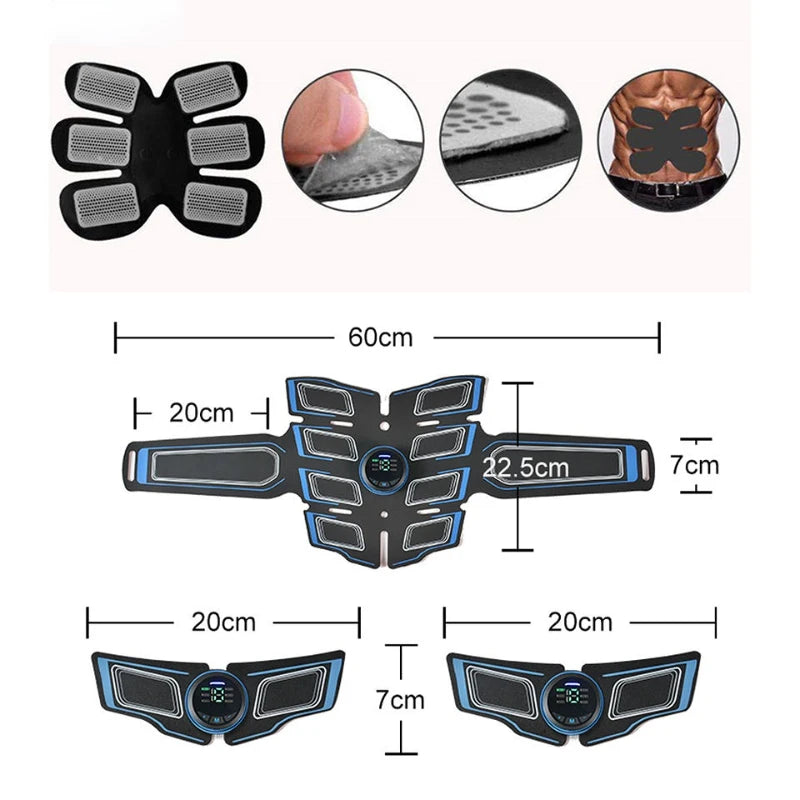 CAMMUO EMS Muscle Trainer Belt – 6 Modes Body Toning Device EMS Fitness Belt PLUSH
