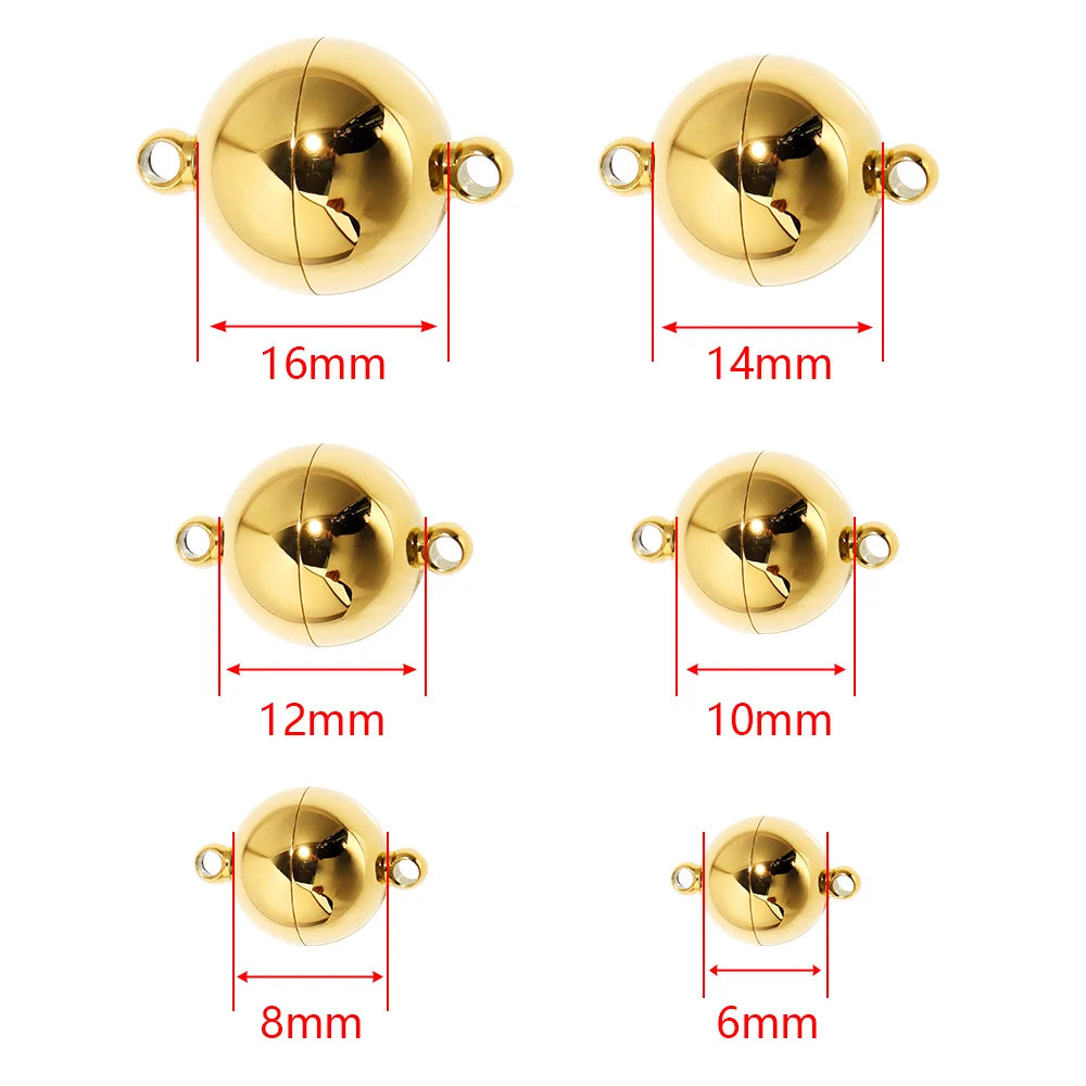 Round Stainless Steel Magnetic Clasps for DIY Jewelry – 2pcs Jewelry Clasp Findings PLUSH