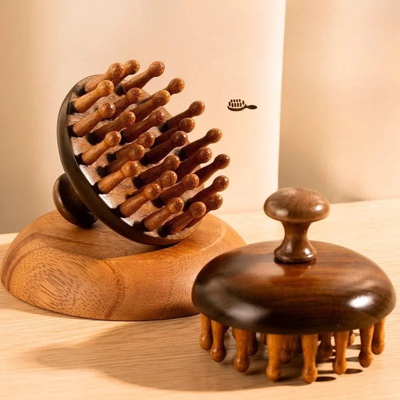 Natural Sandalwood Scalp Massage Comb & Wooden Hair Brush Scalp Massage Comb PLUSH