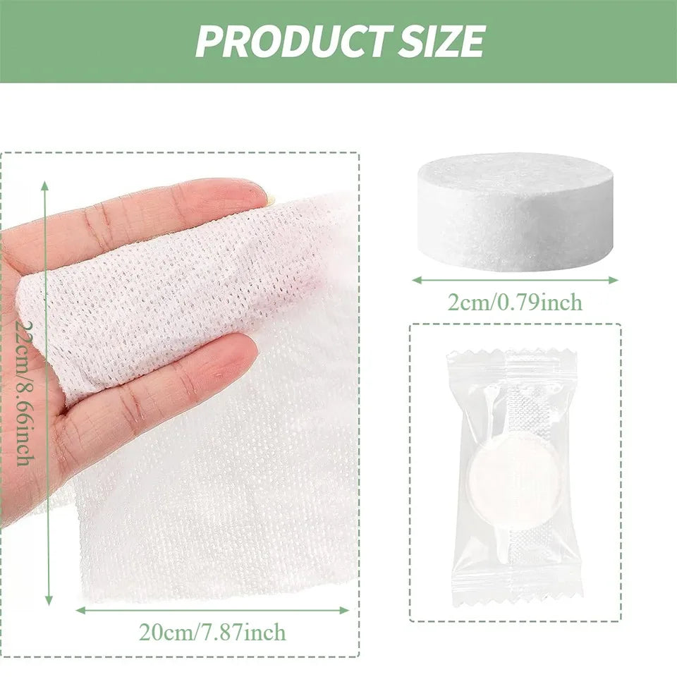 50/100pcs Compressed Disposable Face Towels for Travel & Camping Disposable Travel Towels PLUSH