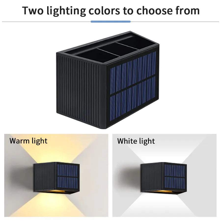 COB Solar Wall Light Dusk to Dawn – IP65 Outdoor LED Lamp Solar Outdoor Wall Light PLUSH