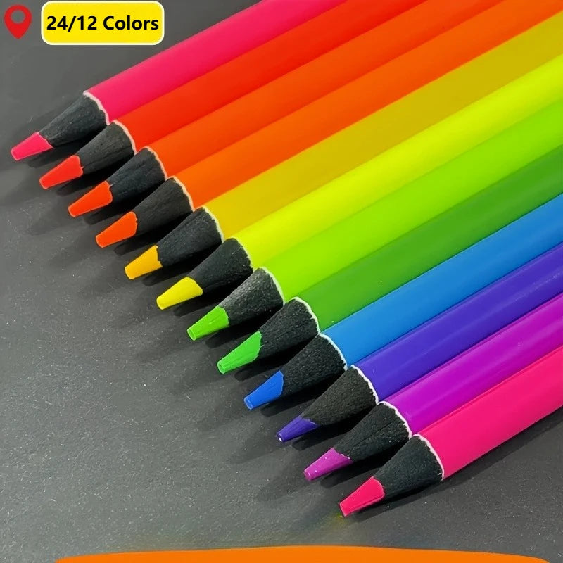 12 Soft Core Colored Pencils – Vibrant Colors for Artists Colored Pencil Set PLUSH
