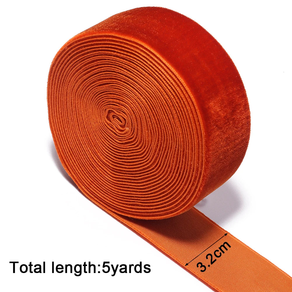 Orange Velvet Ribbon 6–38mm | DIY Gift Wrapping & Wedding Velvet Craft Ribbon PLUSH 32mm x 5yards mm
