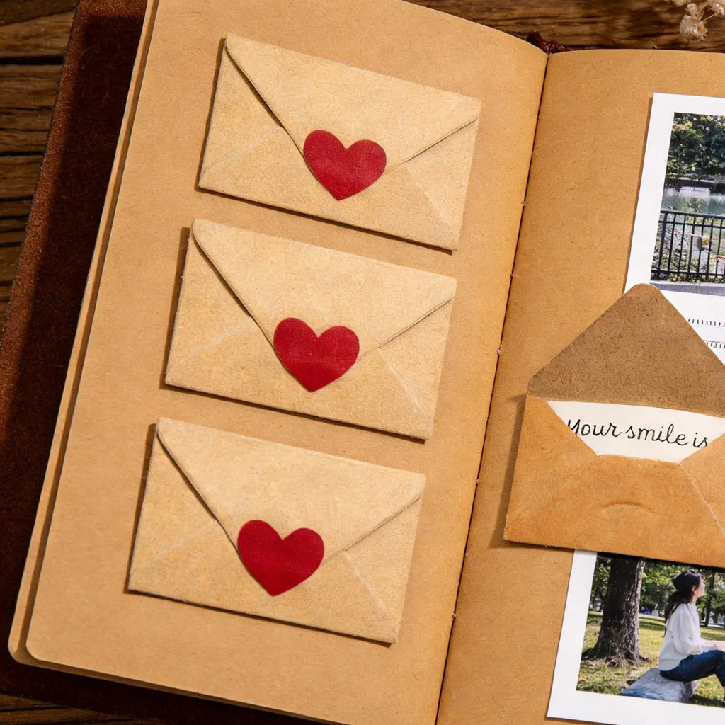 60pcs Mini Envelopes Heart Stickers & Love Note Cards Set Love Note Card Set PLUSH