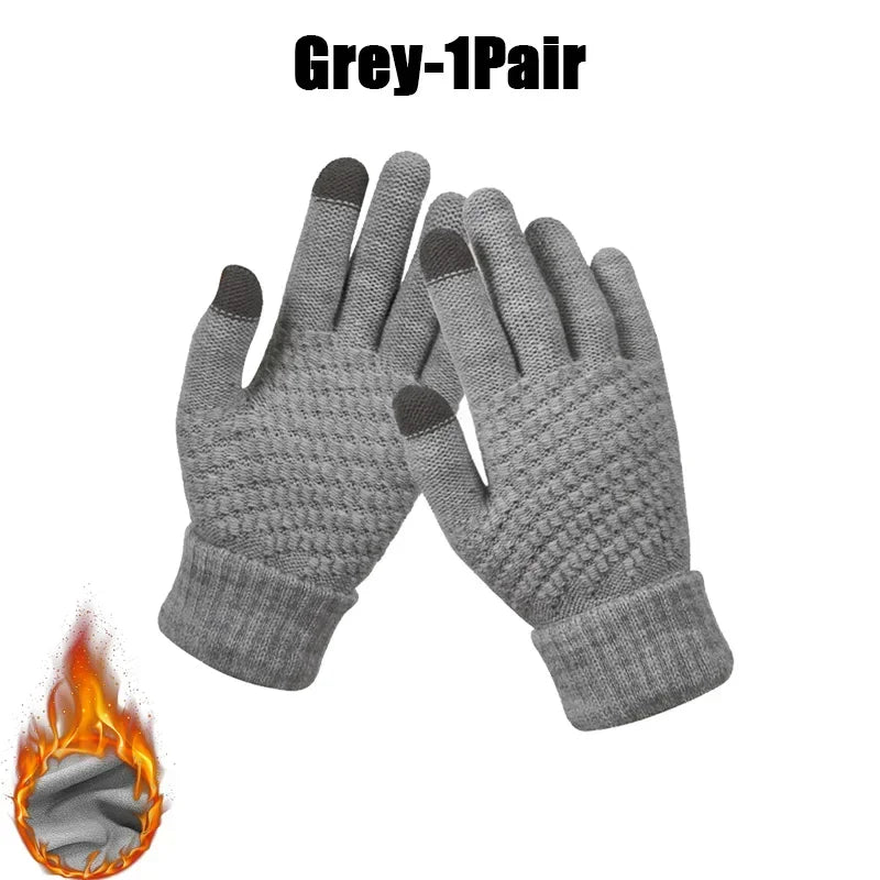 Winter Touch Screen Gloves – Warm Knit Mittens Unisex
