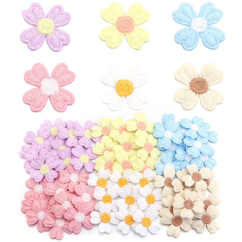 20pcs Flower Embroidered Sew-On Patches – Multicolor Appliques Embroidered Sew-On Patches PLUSH