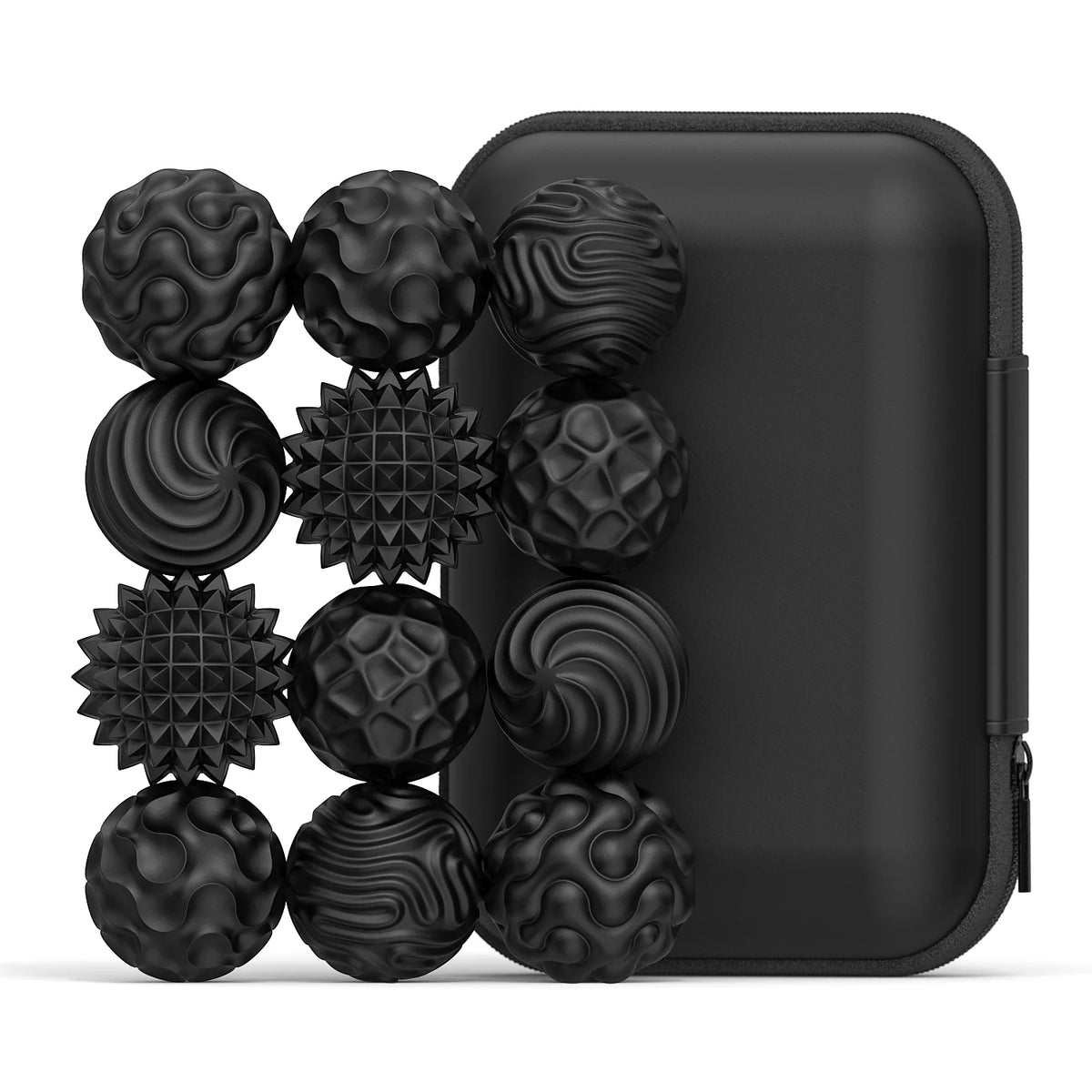 Silicone Magnetic Fidget Balls – Sensory Desk Toy 6 or 12pcs Magnetic Fidget Toy PLUSH Black-12pcs