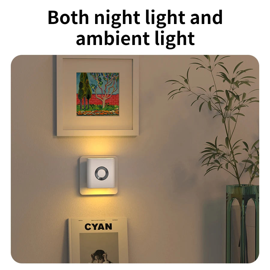 220V LED Motion Sensor Night Light EU Plug – Warm White Wall Lamp Motion Sensor Night Light PLUSH