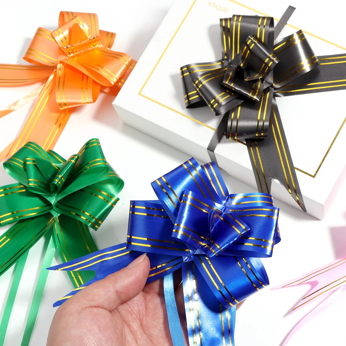 20pcs Pull Flower Bow Ribbons – Colorful Gift Wrap Decoration Gift Wrap Bows PLUSH