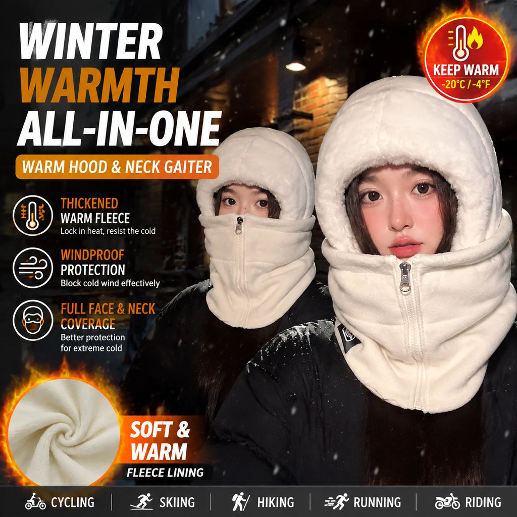 Winter Fleece Cycling Hat Scarf & Face Mask Set | Windproof Winter Cycling Set PLUSH