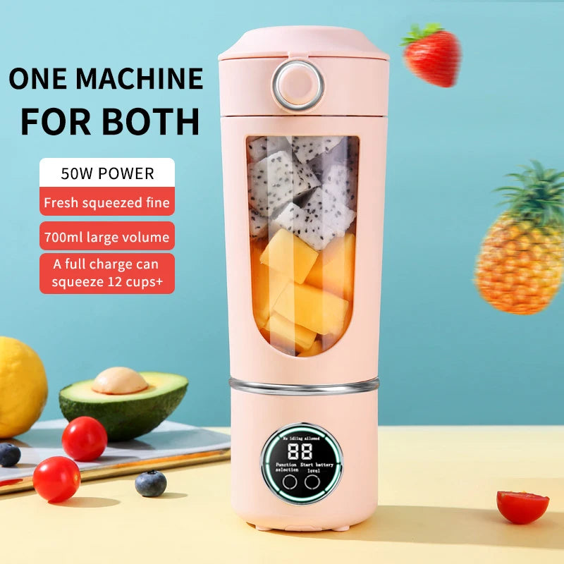USB Rechargeable Portable Juicer Mini Blender Cup – Dual Lids Portable Juicer Blender PLUSH