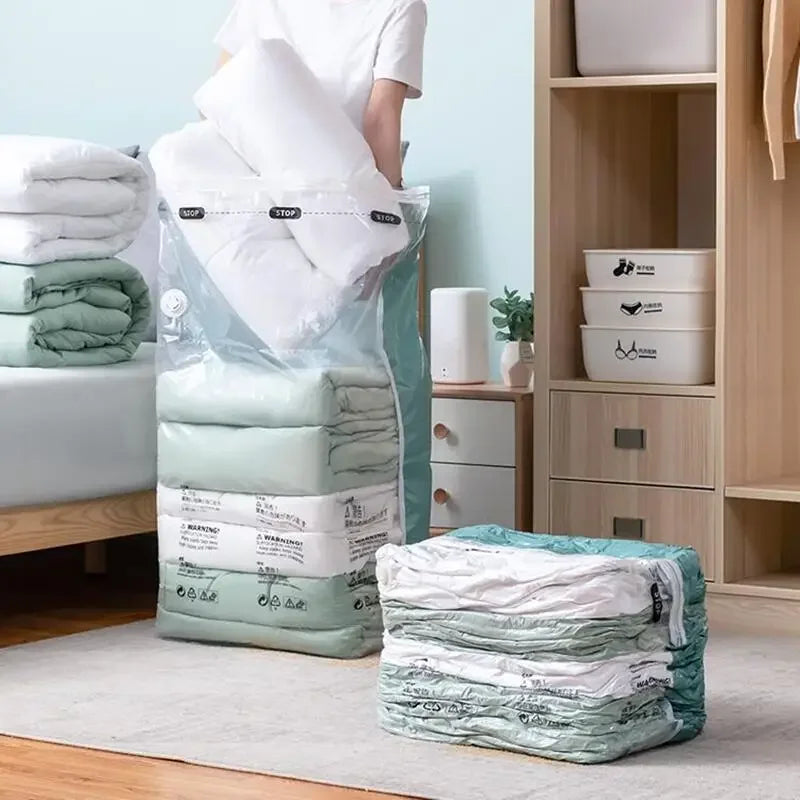 TAILI No-Pump Vacuum Storage Bags 3-5PC | Clothes & Blankets Vacuum Storage Bags PLUSH