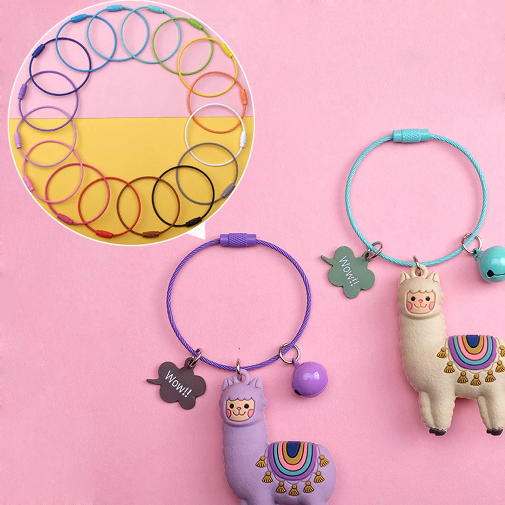 Stainless Steel Rotating Wire Key Ring – Color Keychain 5/10pcs Key Ring Keychain PLUSH