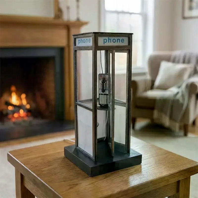 Retro Telephone Booth Table Lamp – Warm LED Night Light Decorative Table Lamp PLUSH