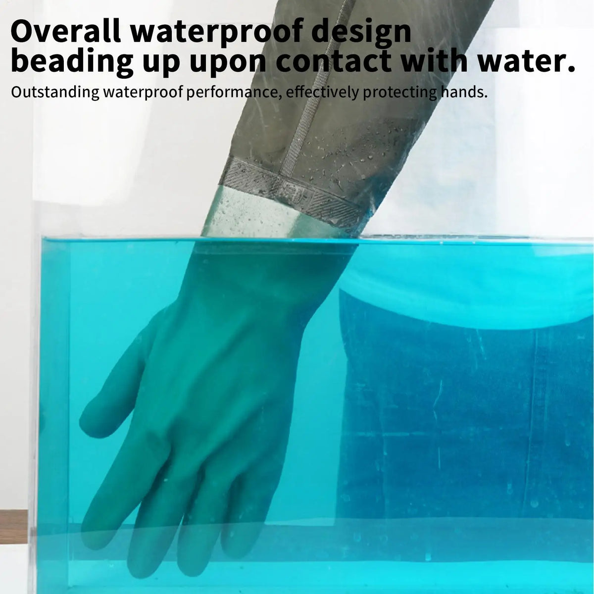 Long Rubber Cleaning Gloves – Waterproof Elbow-Length 1 Pair Rubber Cleaning Gloves PLUSH