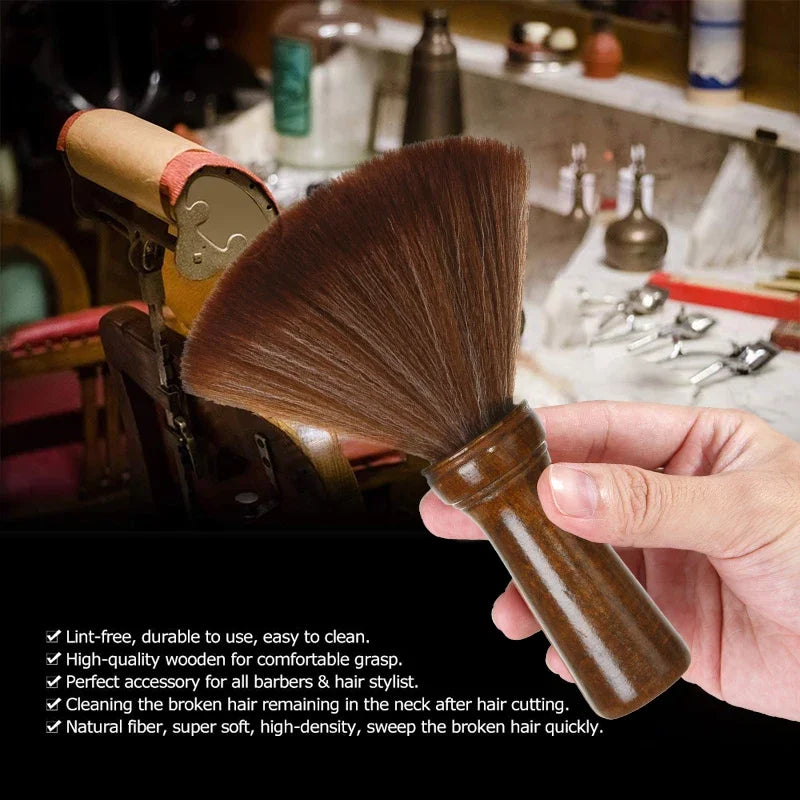 WANMEI Soft Bristle Wood Handle Barber Neck Duster Brush Barber Neck Duster PLUSH