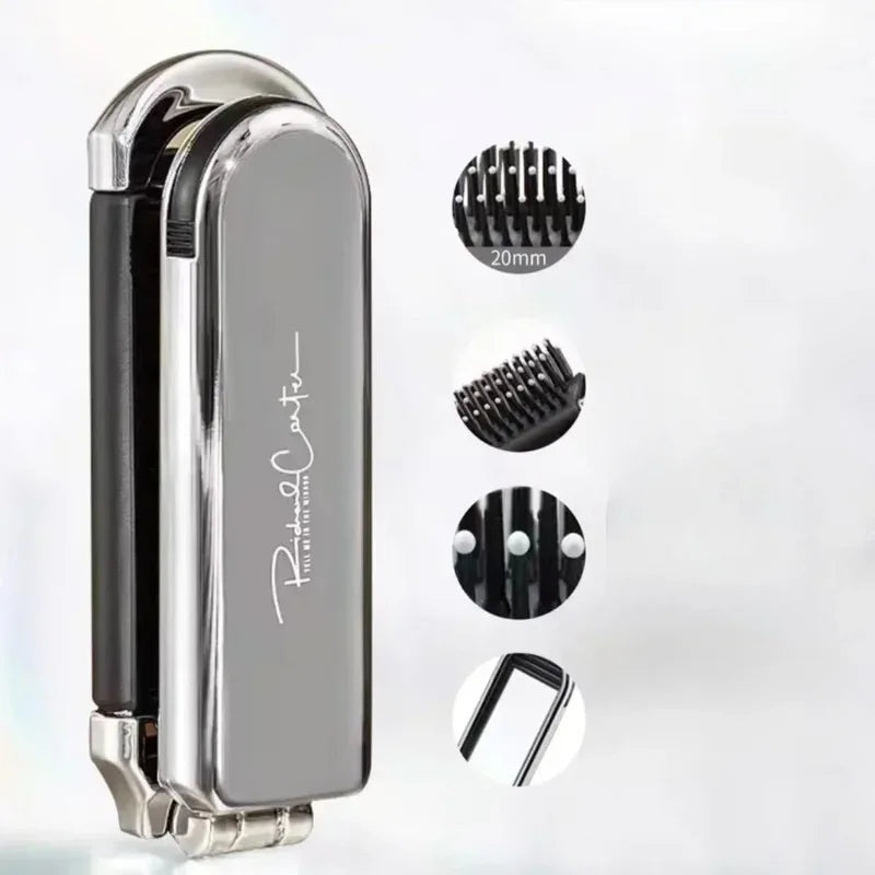 Bow Mini Folding Hair Brush with Mirror – Portable Travel Comb Folding Hair Brush PLUSH