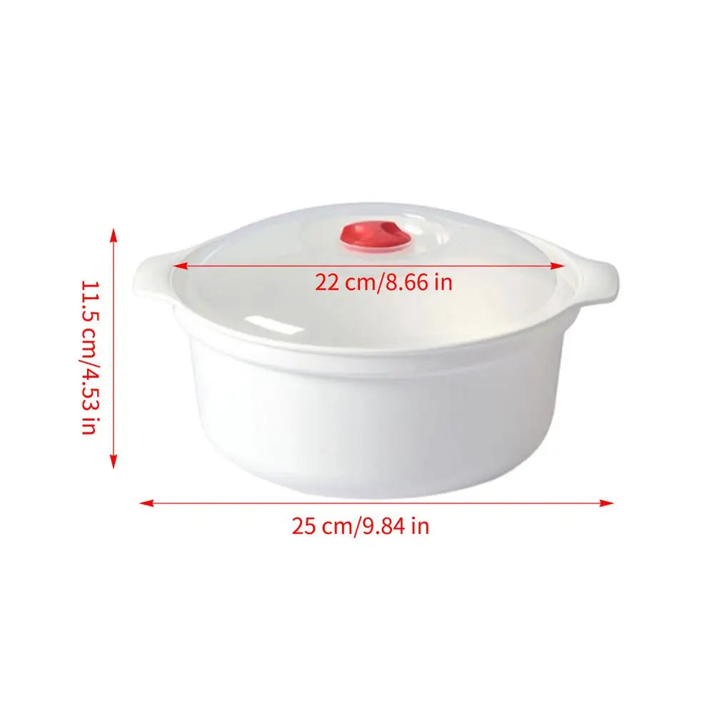Large Capacity Microwave Steamer Box with Rack – Food Grade PP Microwave Steamer PLUSH 1PC