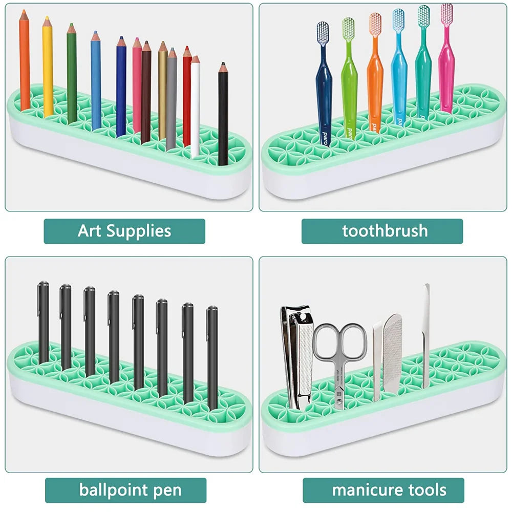 Silicone Makeup & Nail Brush Holder Organizer Stand Rack Brush Holder Organizer PLUSH