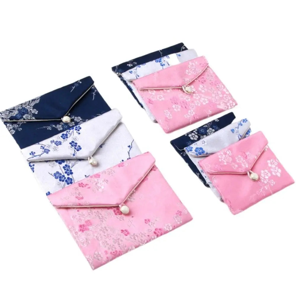 Satin Jewelry Storage Bag with Embroidered Buckle – 3 Sizes Jewelry Storage Bag PLUSH
