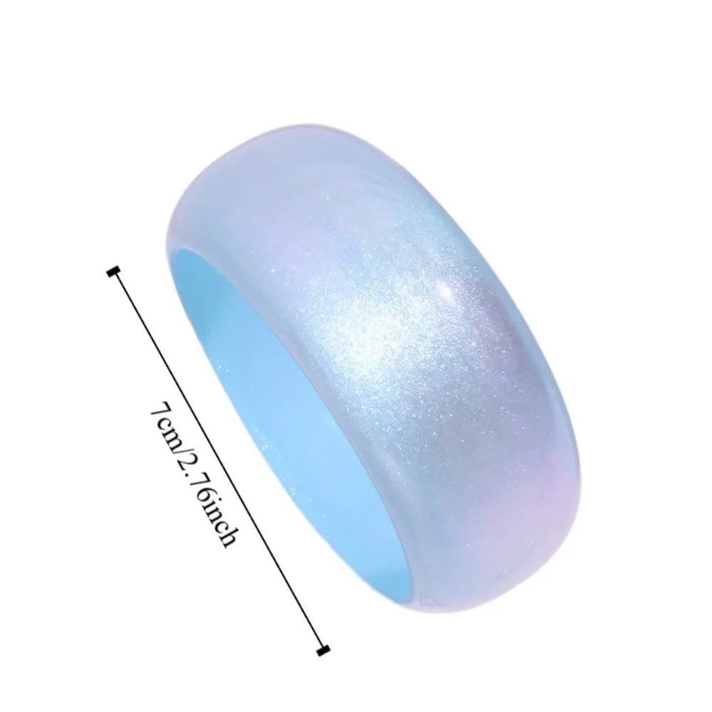 Bohemian Glitter Acrylic Bangle – Jelly Color Wide Bracelet Acrylic Bangle Bracelet PLUSH