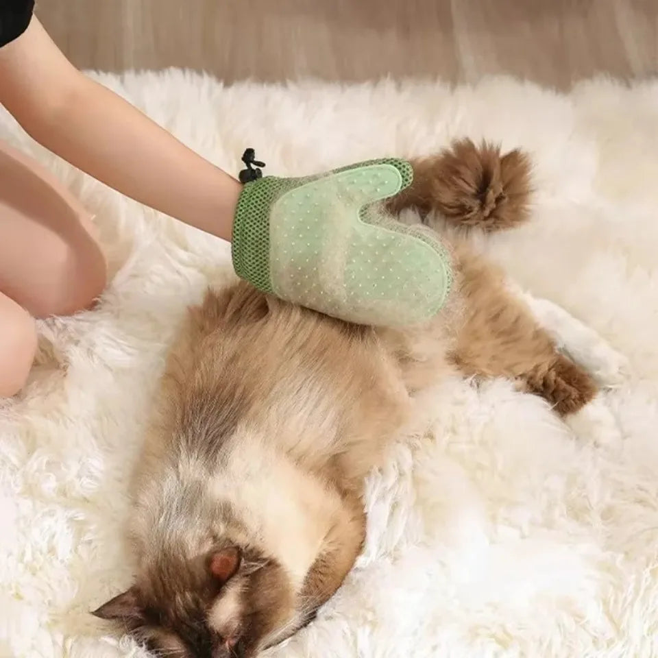 Double Sided Pet Grooming Glove – Dog & Cat Deshedding Pet Grooming Glove PLUSH