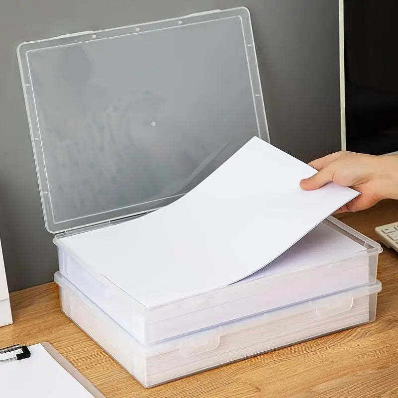 A4 Clear File Organizer Box with Lid | Document Storage Document Storage Box PLUSH