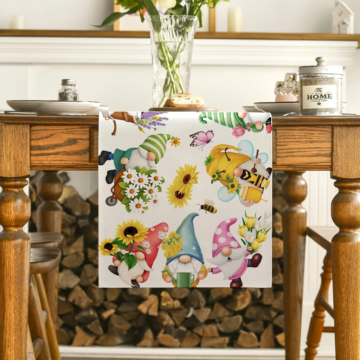 Easter Butterfly Table Runner – Spring Gnome & Flower Décor Table Runner PLUSH