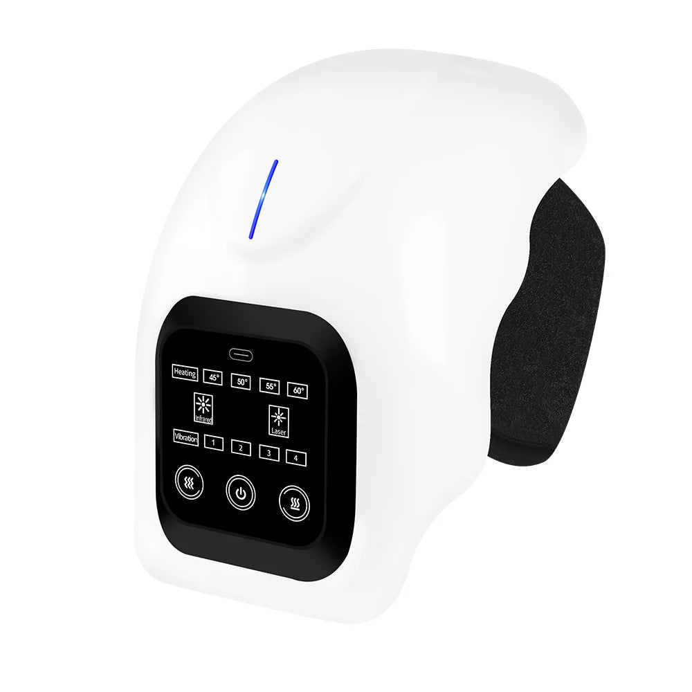 Smart Cordless Knee Massager – Vibration & Heat Therapy Device Knee Massager Device PLUSH White