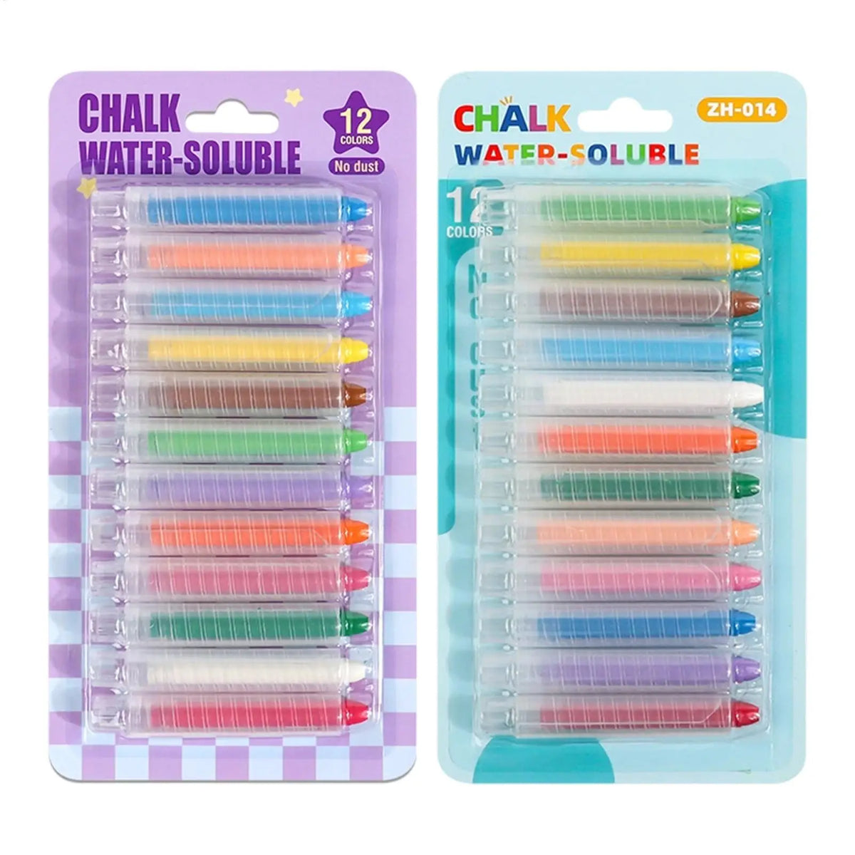 12-Color Dustless Chalk Set – Washable Erasable Kids Chalk Dustless Chalk Set PLUSH