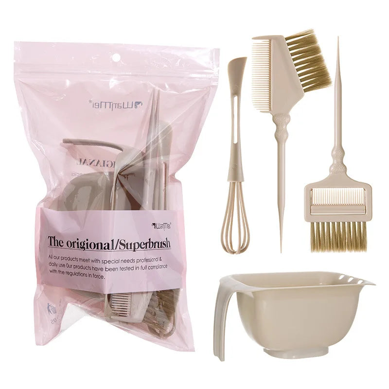 WANMEI All-in-One Hair Dye Kit – Reusable Salon Tools Set Hair Dye Tool Kit PLUSH beige set