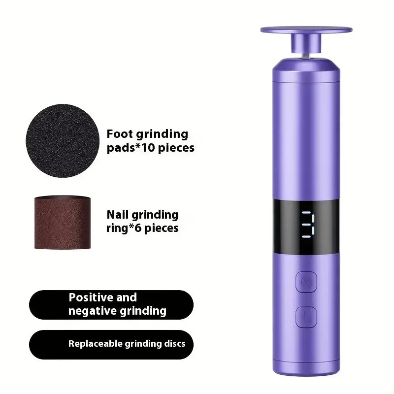Electric Callus Remover 3 Speeds & LCD – Foot & Hand Care Electric Callus Remover PLUSH PURPLE