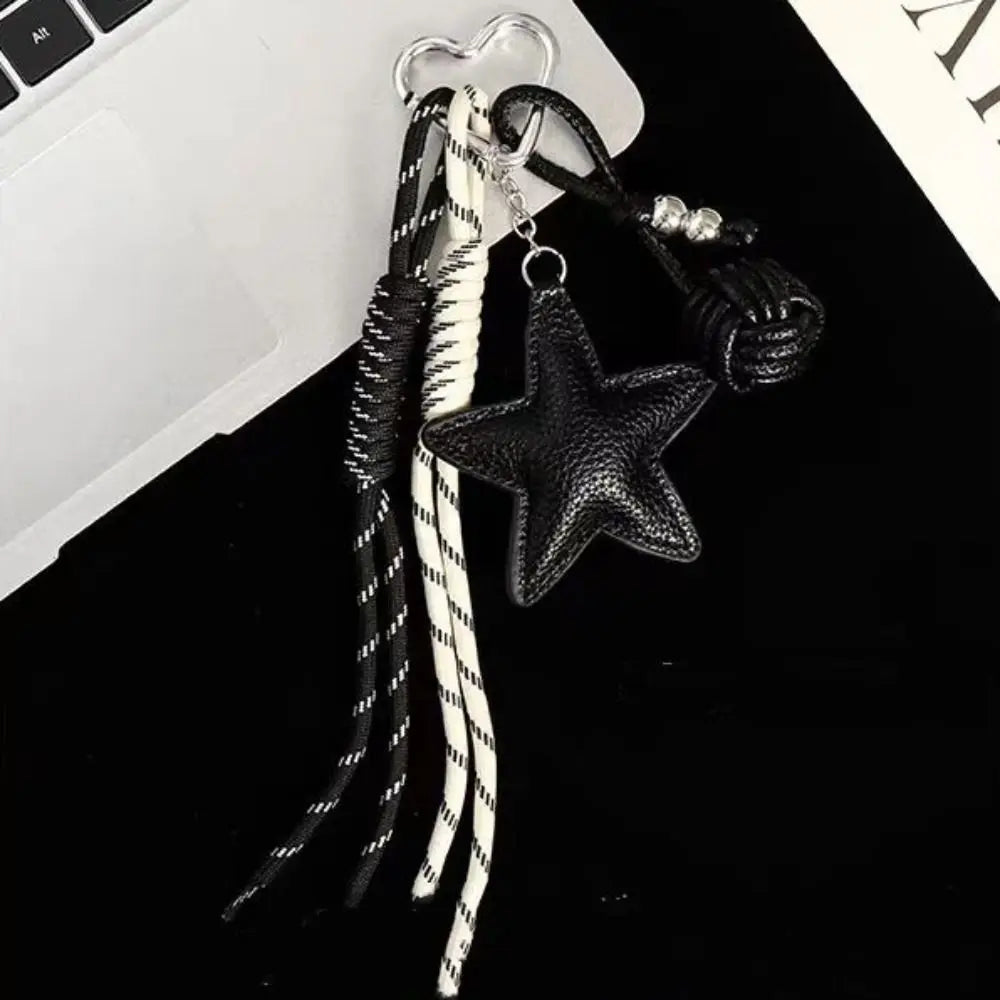 PU Leather Star Keychain Bag Pendant – Sporty Woven Rope Leather Keychain Pendant PLUSH