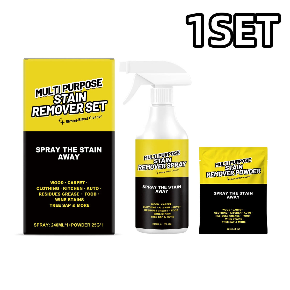 Mold & Mildew Stain Remover Spray – Tile, Glass & Bathroom Mold & Mildew Cleaner PLUSH 1SET