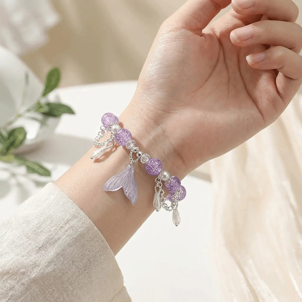 Fishtail Crystal Colorful Bead Bracelet | Korean Style Wrap Bead Wrap Bracelet PLUSH