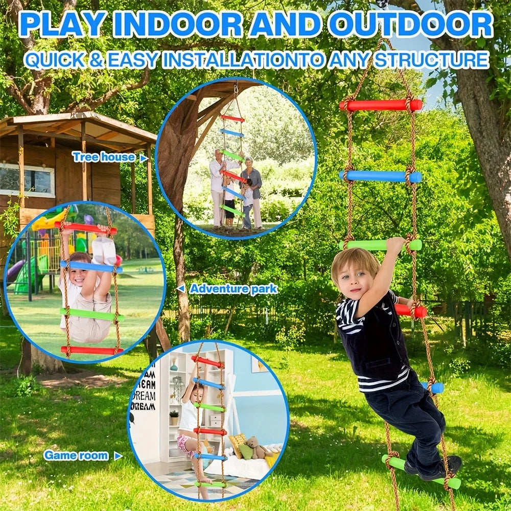 Kids Climbing Ladder Swing – Durable PE Indoor Outdoor Toy Kids Climbing Swing PLUSH