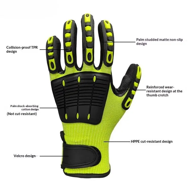 Cut Resistant Work Gloves – Anti-Impact Nitrile Palm Safety Safety Work Gloves PLUSH
