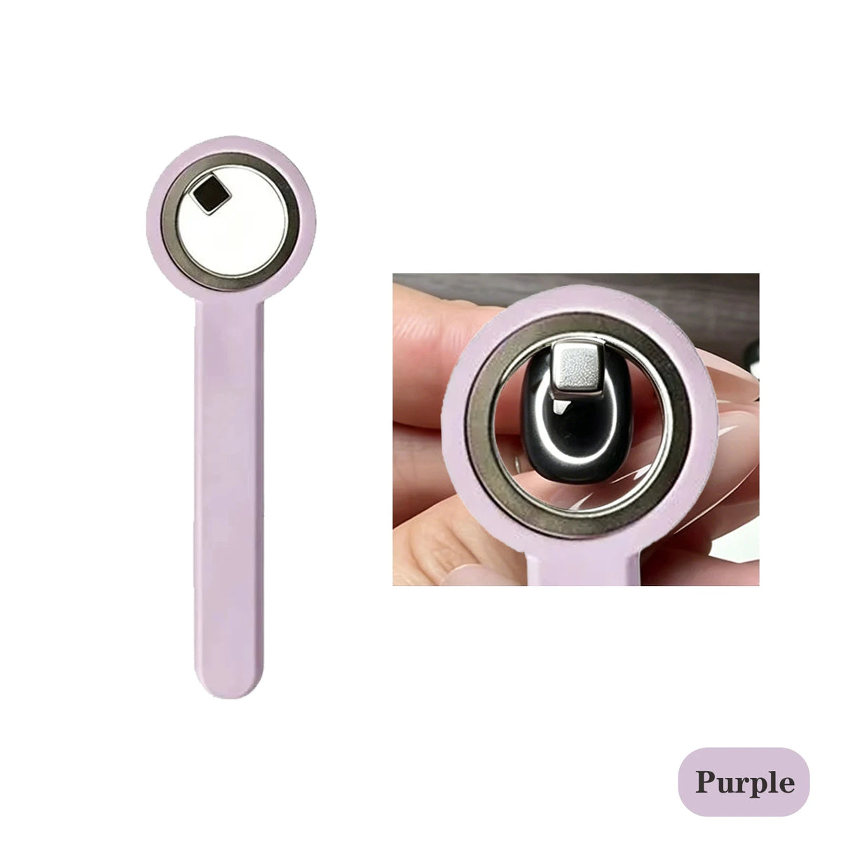 Cat Eye Nail Magnet Ring Tool with Handle | DIY Manicure Nail Art Magnet Tool PLUSH Purple