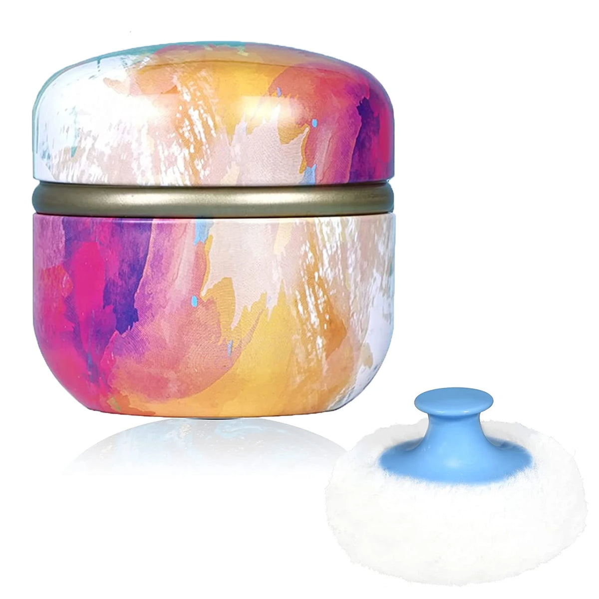 Floral Loose Powder Container with Fluffy Plush Puff Set Powder Puff Set PLUSH Starry Sky