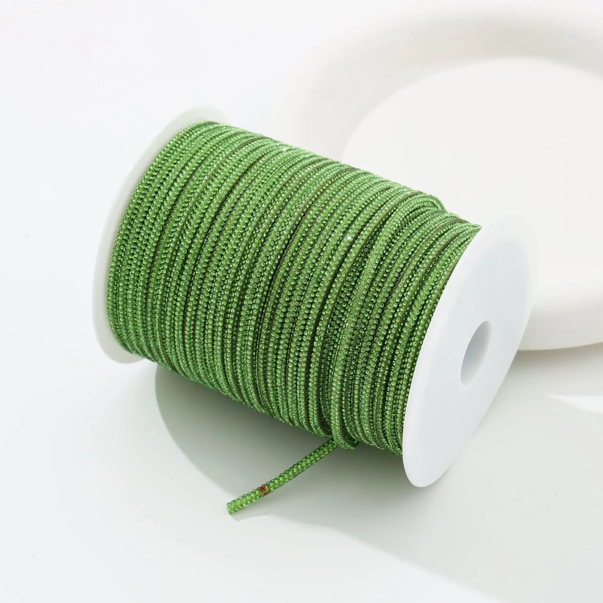 50 Yards 4mm Glass Rhinestone Rope Crystal Cord Trim – DIY Rhinestone Cord Trim PLUSH Light green 4mm 50yards