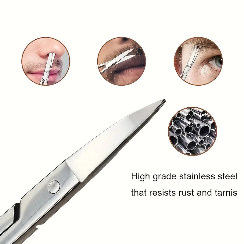 Curved Grooming Scissors – Eyebrow, Beard & Nose Hair Kit Grooming Scissors Kit PLUSH