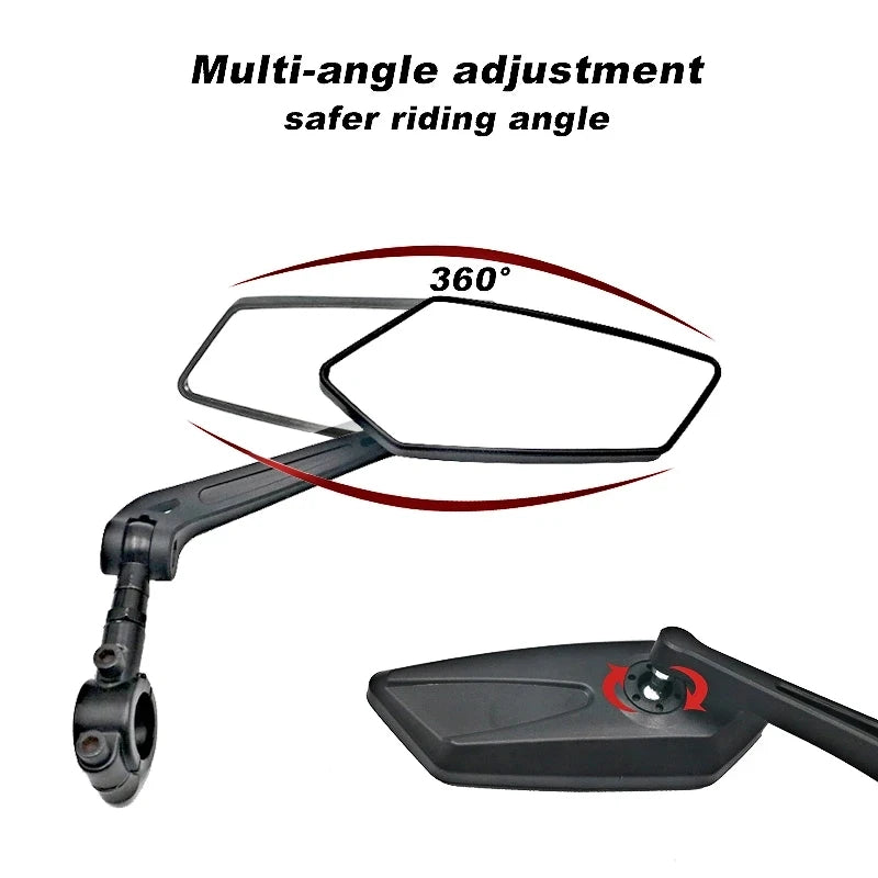 RIDERACE Adjustable Bicycle Rear View Handlebar Mirror Bike Handlebar Mirror PLUSH