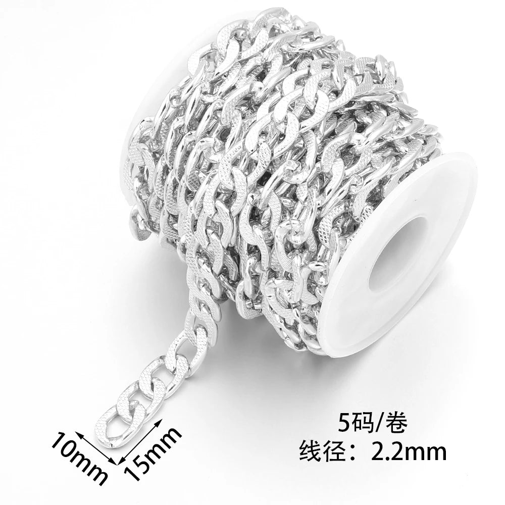 5 Yards Aluminum NK Flat Link Chain – DIY Jewelry & Bags Jewelry Making Chain PLUSH Silver