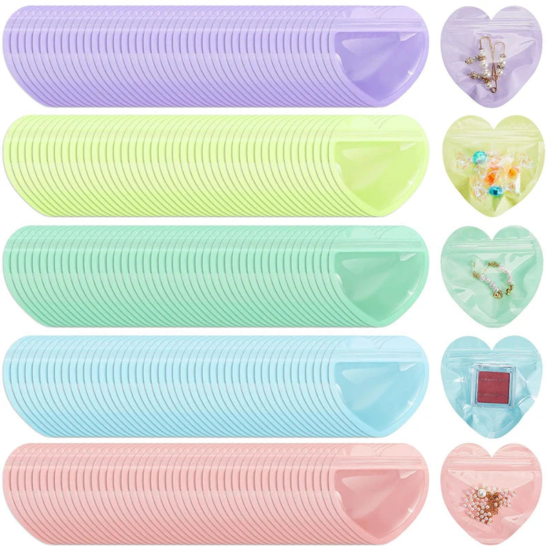 Heart-Shaped Self-Sealing Jewelry Bags – Clear Gift Packaging Jewelry Packaging Bags PLUSH