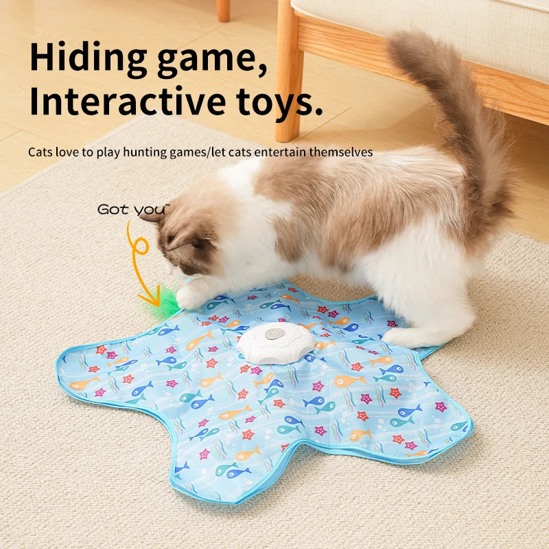 Electric Automatic Cat Turntable Toy – Interactive Wand Interactive Cat Toy PLUSH