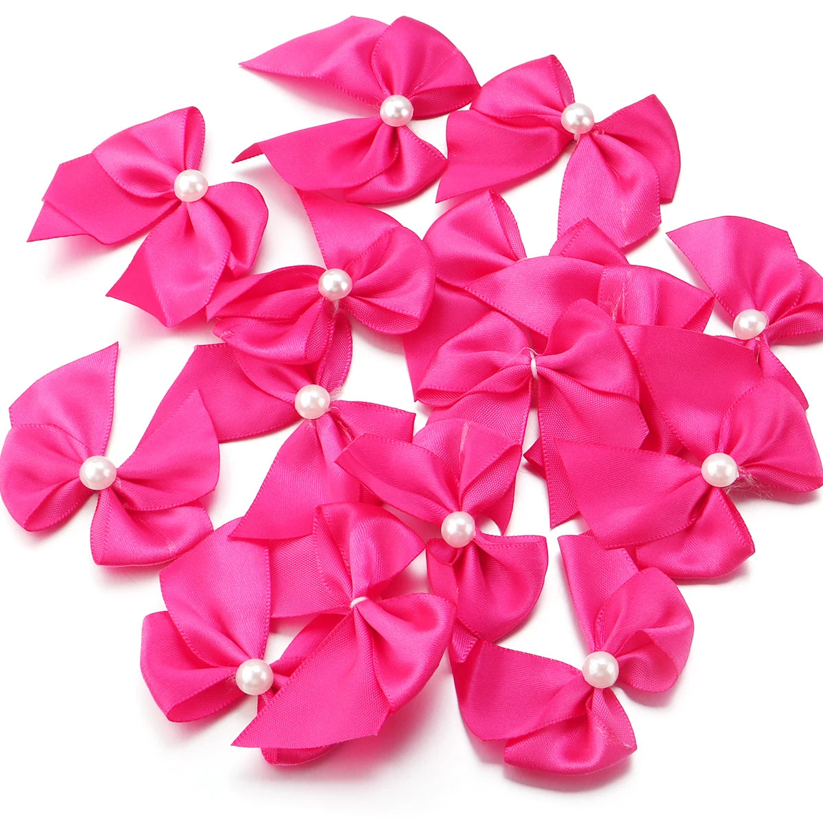 20pcs Satin Ribbon Bows 5.5x6cm – DIY Craft Decoration Satin Ribbon Bows PLUSH Magenta 5.5cmx6cm