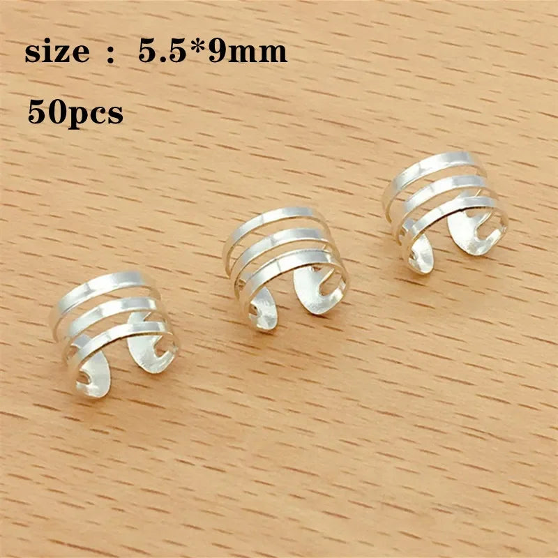Metal Hair Rings Braid Dreadlock Hoop Clips 50–200pcs Bulk Hair Braid Rings PLUSH 50pcs NO.31