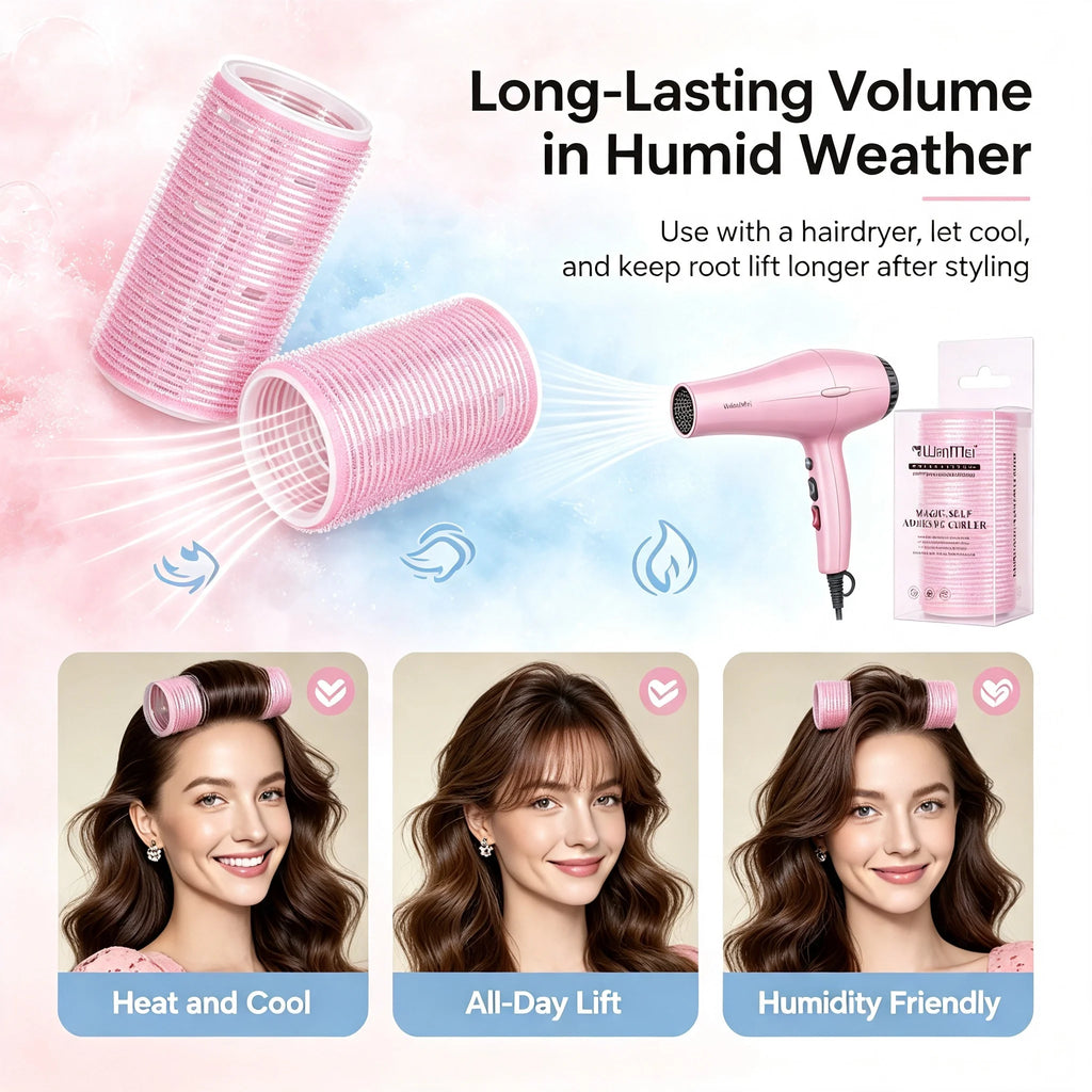 Self Grip Hair Roller – No Clip Root Lift Curl Styling Tool Hair Roller PLUSH