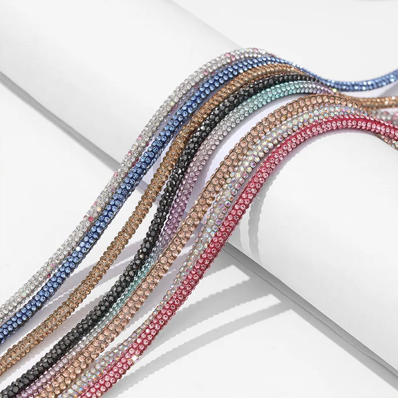 50 Yards 4mm Glass Rhinestone Rope Crystal Cord Trim – DIY Rhinestone Cord Trim PLUSH